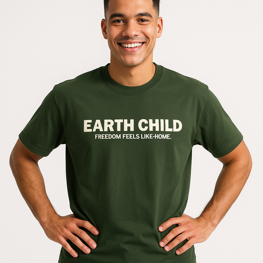 Earth Child™ Oversized Graphic Tee – Forest Green