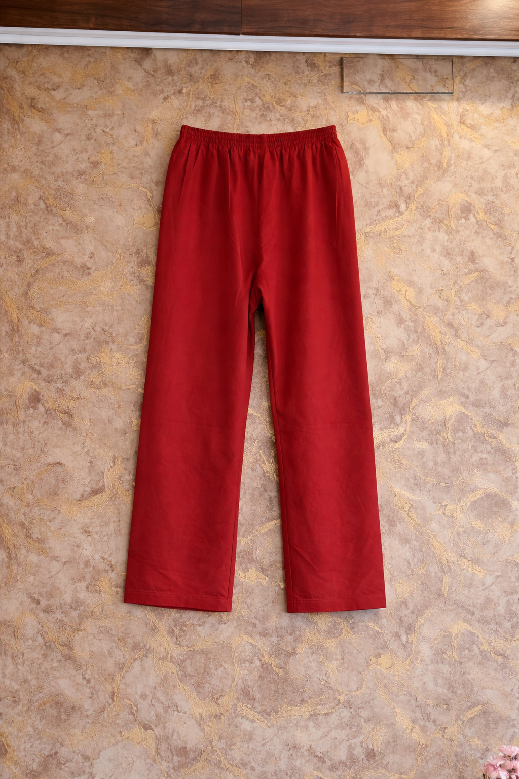 Red Jaipur Gamuti Cotton Embroidered Kurta Pant Set