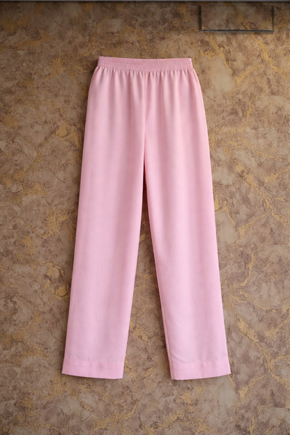 Pink Vichitra Floral Printed Kurta Pant Set with Dupatta