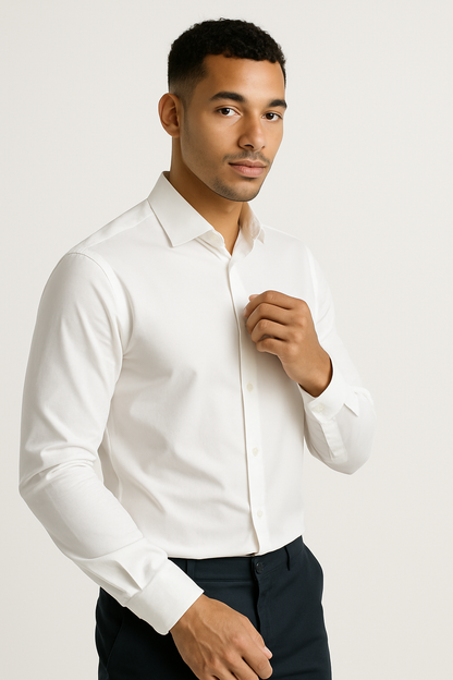 Men’s Classic White Tailored Fit Formal Shirt