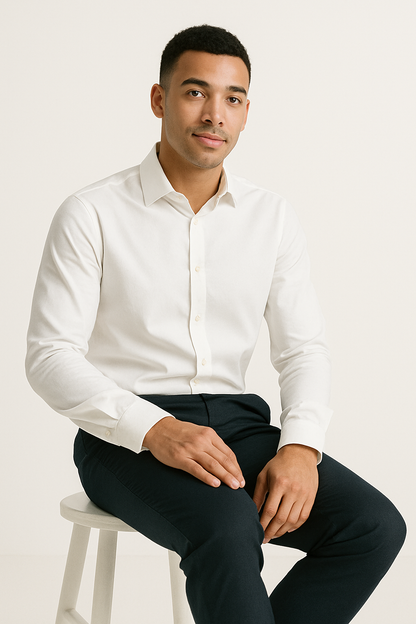 Men’s Classic White Tailored Fit Formal Shirt