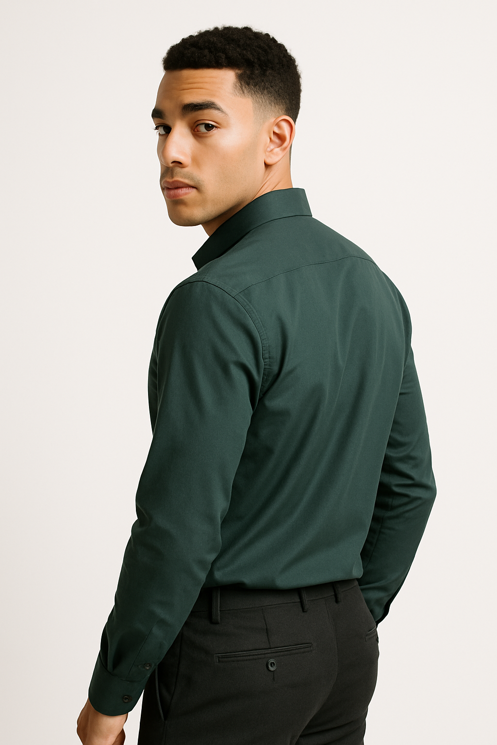 Men’s Classic Stretch Formal Shirt – Emerald Green