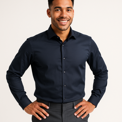 Men’s Navy Formal Shirt – Modern Tailored Fit