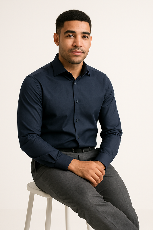 Men’s Navy Formal Shirt – Modern Tailored Fit