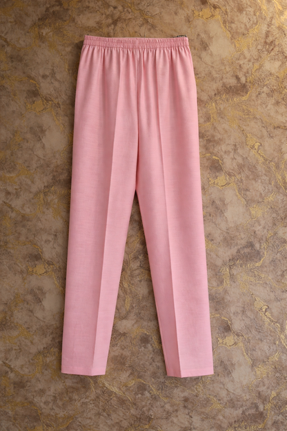 Light Pink Jaal Work Chanderi Cotton Kurtha Set
