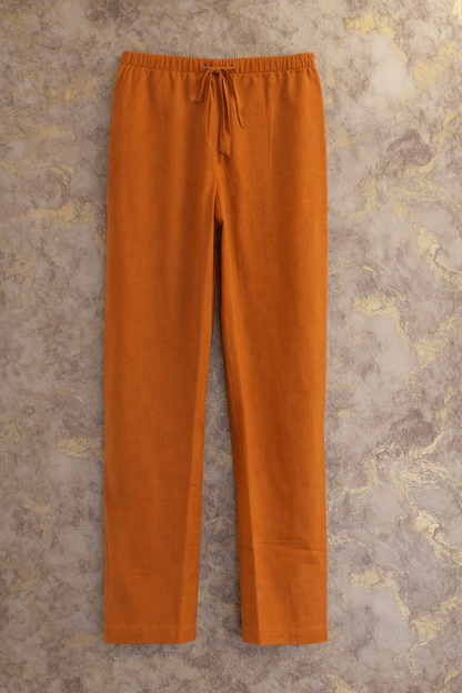 Orange Embroidered Jaipur Cotton Kurtha Set
