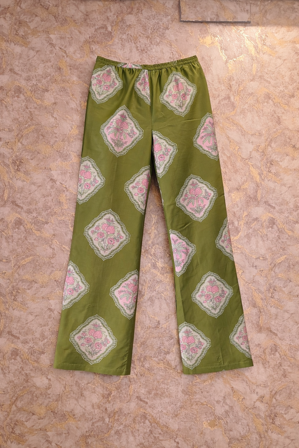 Olive Green Embroidered Pure Cotton Kurta Pant Dupatta Set