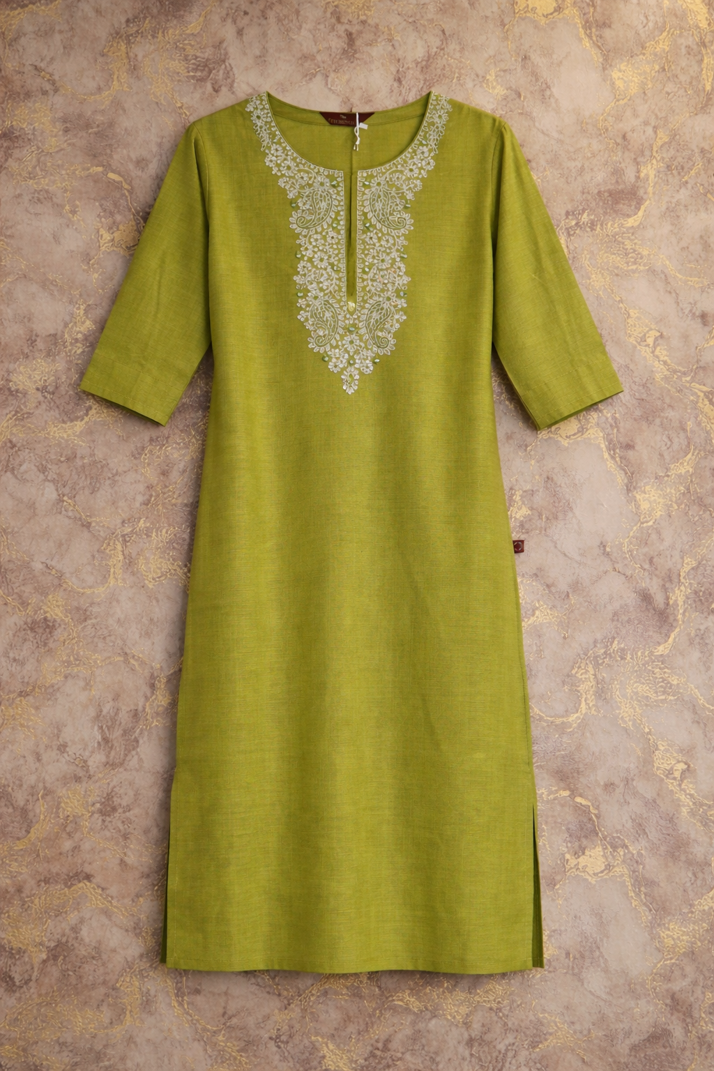 Olive Green Pure Cotton Straight Kurta Set