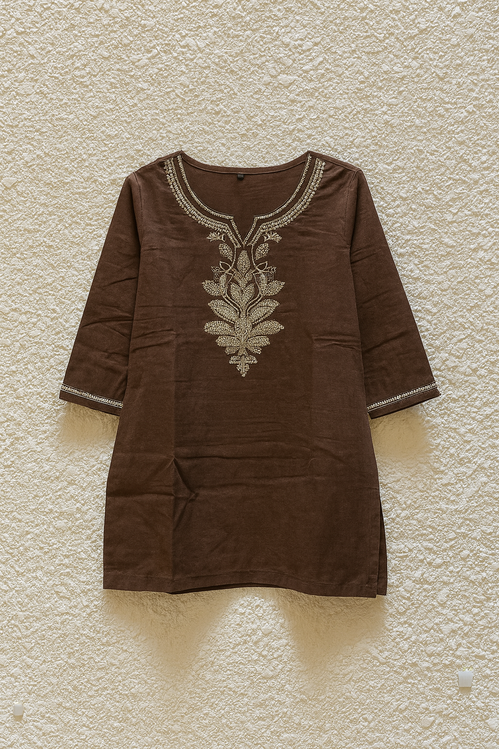 ☕ Mocha Grace Embroidered Cord Set