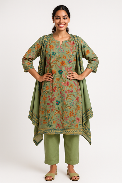 🌿 Meadow Muse Floral Kurta Set
