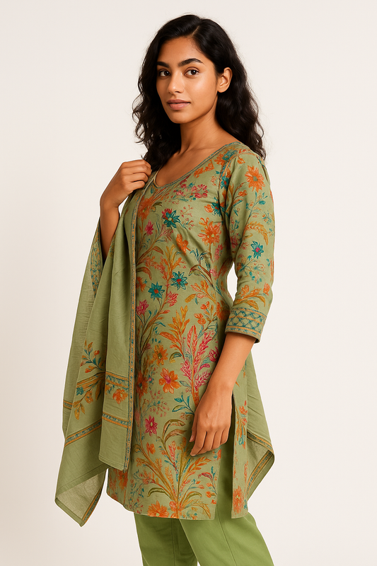 🌿 Meadow Muse Floral Kurta Set