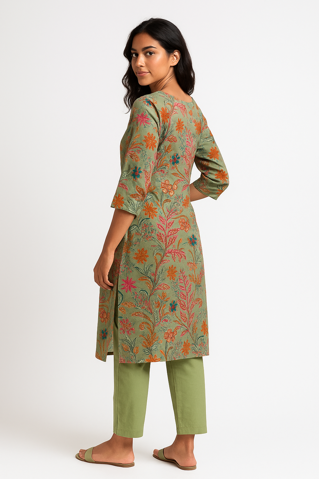 🌿 Meadow Muse Floral Kurta Set