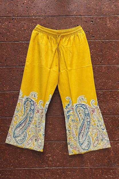 🌼 Sunshine Paisley Co-ord Set – Mustard Yellow Kurta & Palazzo Pants