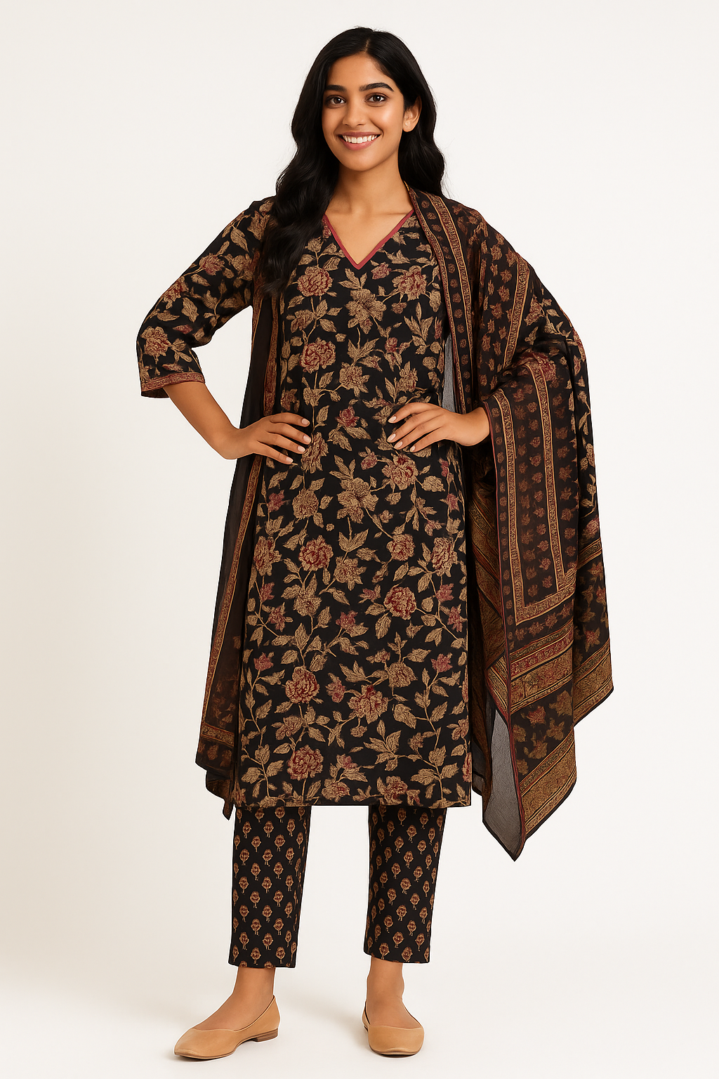 Midnight Garden Black Kurta Set