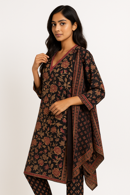 Midnight Garden Black Kurta Set