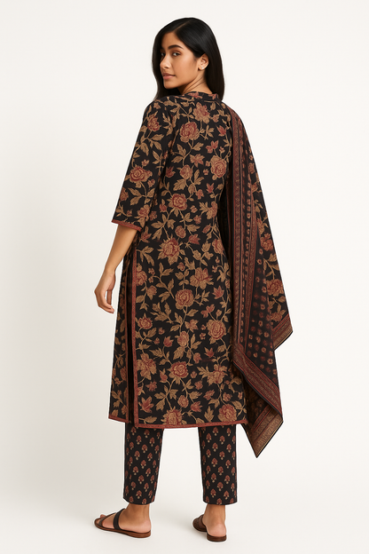 Midnight Garden Black Kurta Set