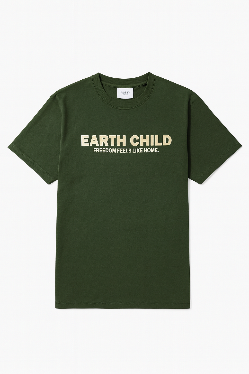 Earth Child™ Oversized Graphic Tee – Forest Green