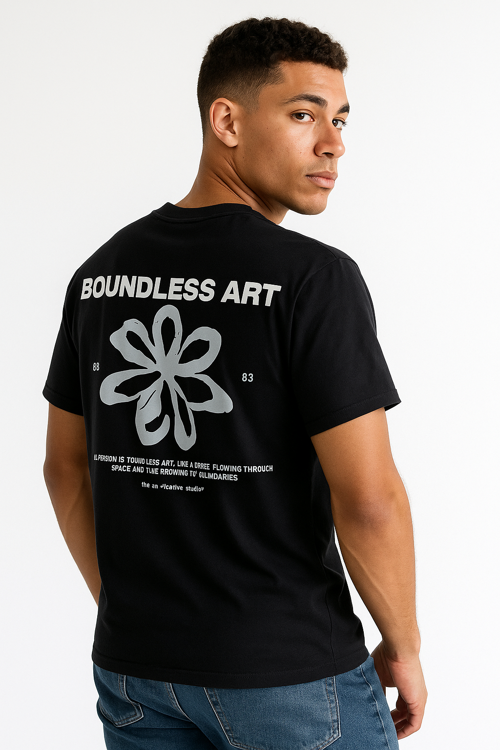 Boundless Art Classic Black Graphic T-Shirt – Minimal Streetwear Edition