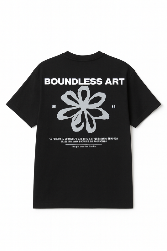 Boundless Art Classic Black Graphic T-Shirt – Minimal Streetwear Edition