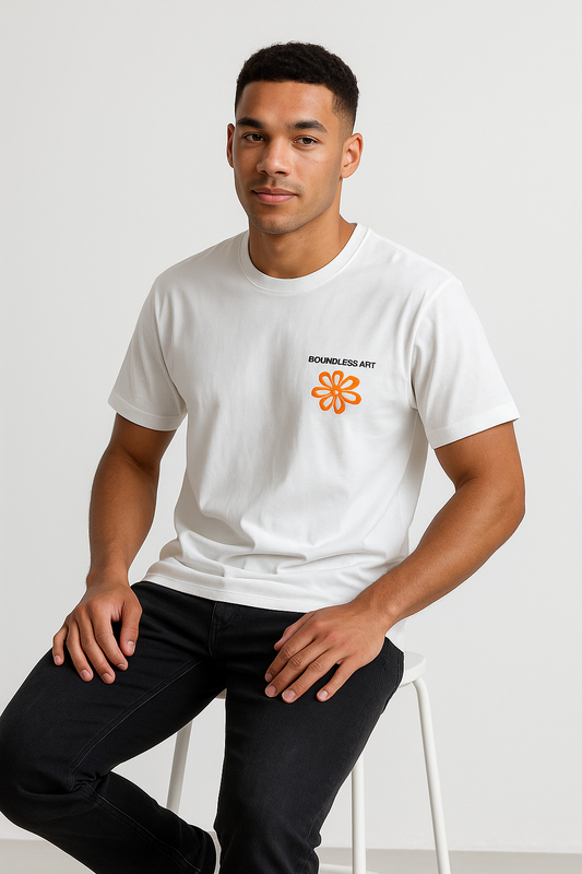 Boundless Art Oversized Graphic Tee – White Edition