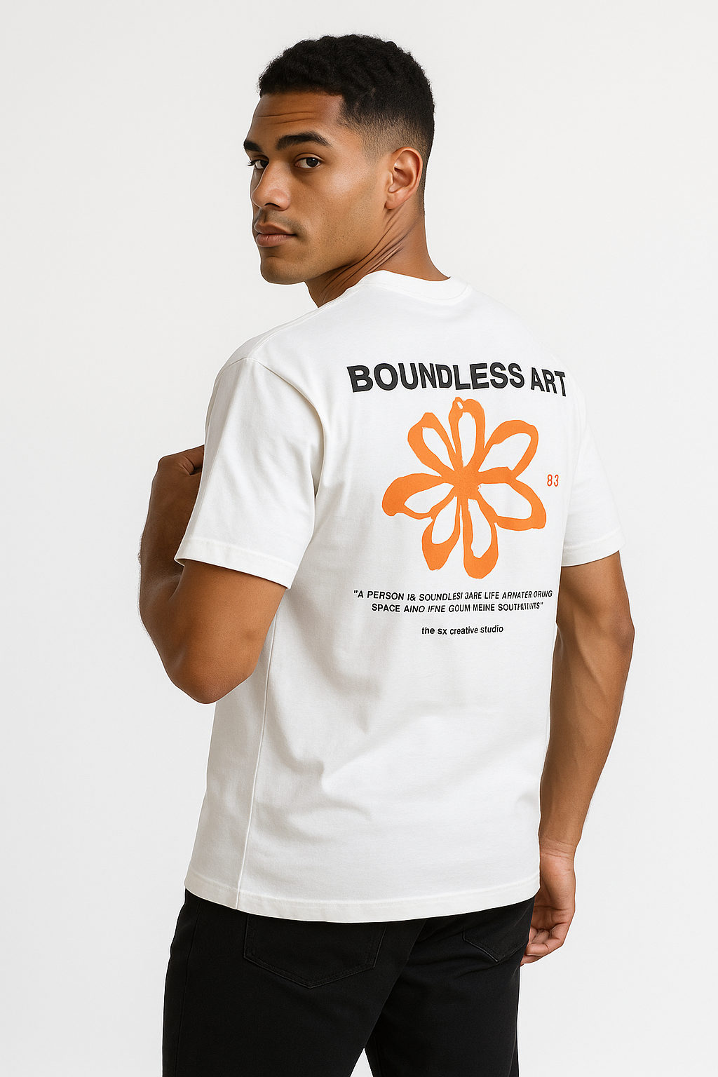 Boundless Art Oversized Graphic Tee – White Edition
