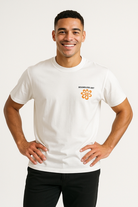 Boundless Art Oversized Graphic Tee – White Edition