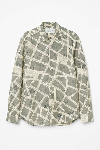 Cartographie Chic Men’s Map Print Shirt
