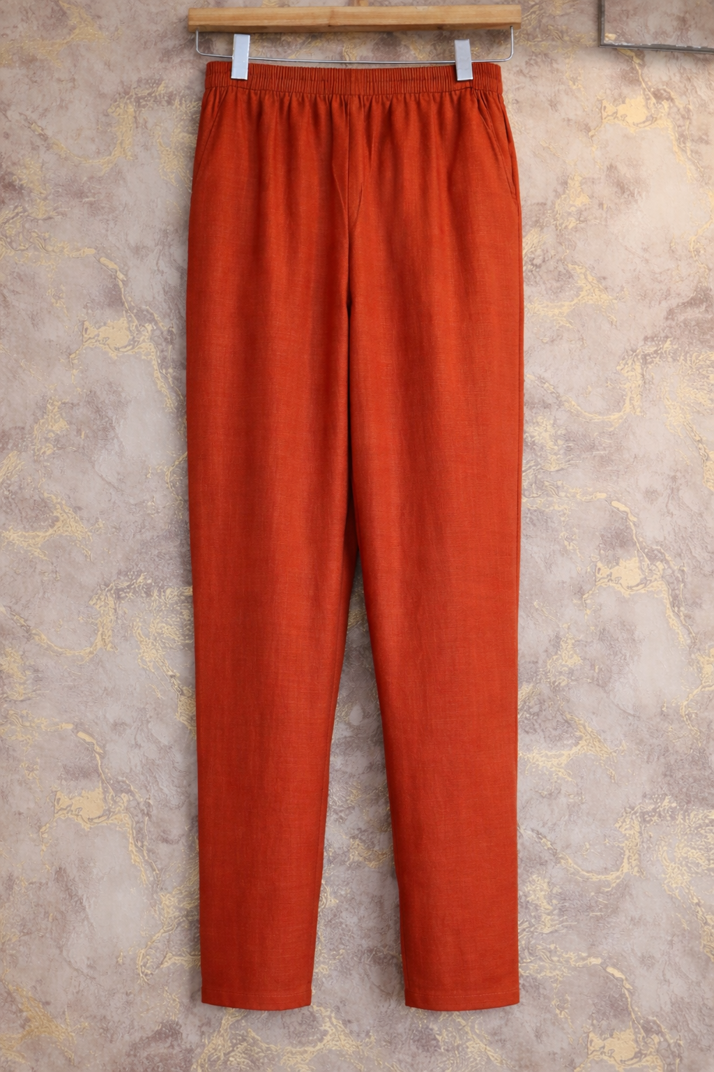Terracotta Rust Embroidered Visco Silk Kurta Set