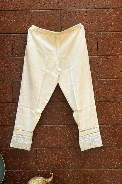White Floral Kurtha Set