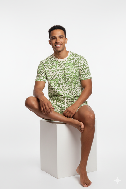Men's Spidey Camo Knit Activewear Set – T-Shirt and Shorts