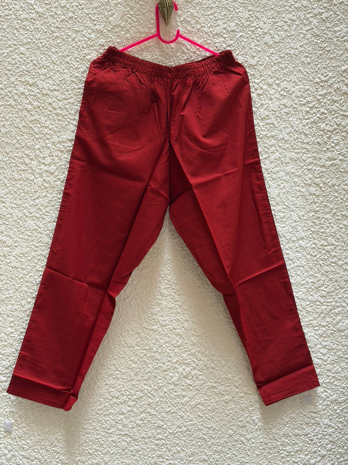 Crimson Royale Handloom Mustard  Red Cotton Suit Set